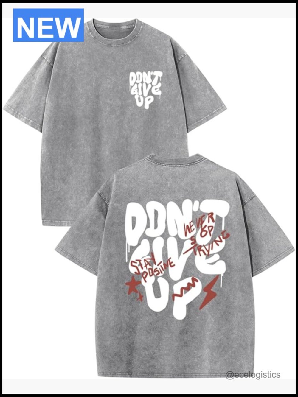 Oversized Graphic Tee Vintage Streetwear Acid Wash T-Shirt Cotton Blend